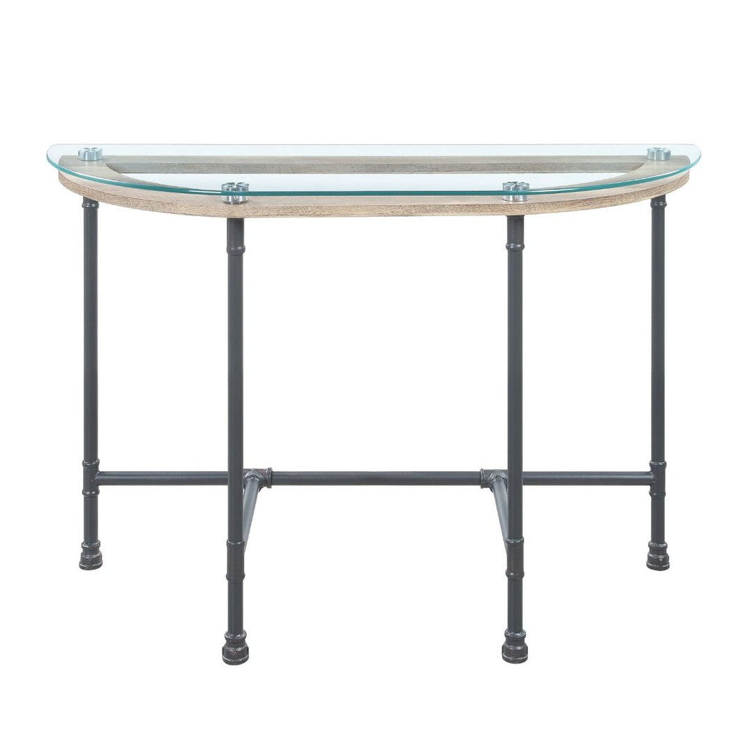 Brantley - Sofa Table - Clear Glass & Sandy Gray