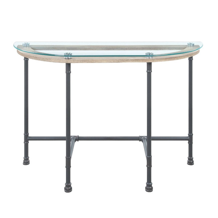 Brantley - Sofa Table - Clear Glass & Sandy Gray