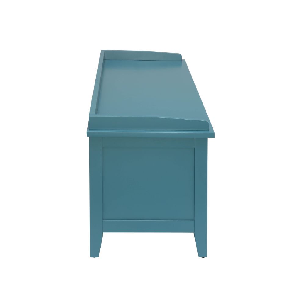 Flavius - Bench With Storage - Rattan & Teal