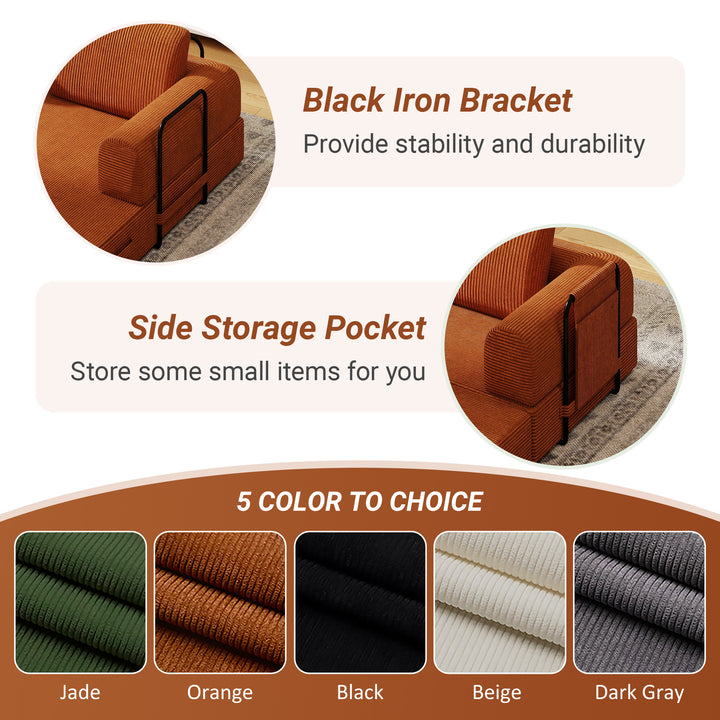 corduroy-convertible-sleeper-sofa-bed-with-pillow-organe