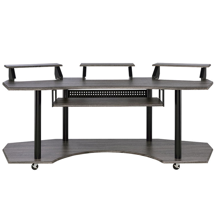 Eleazar - 83" Music Studio Desk - Black Oak