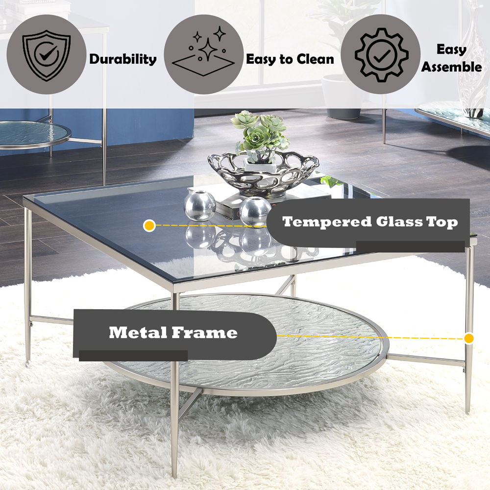 Adelrik - Coffee Table - Glass & Chrome