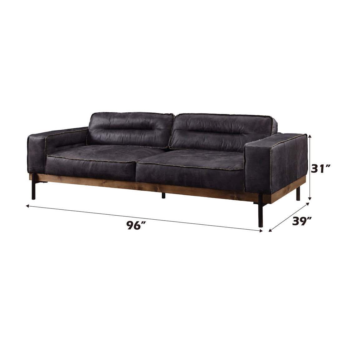 Silchester Sofa in Antique Ebony Top Grain Leather - dimensions