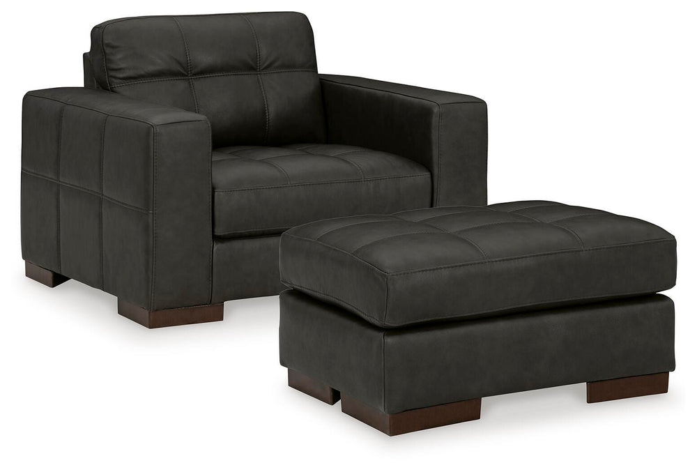 Luigi Oversized Chair and Ottoman - Thunder (2)