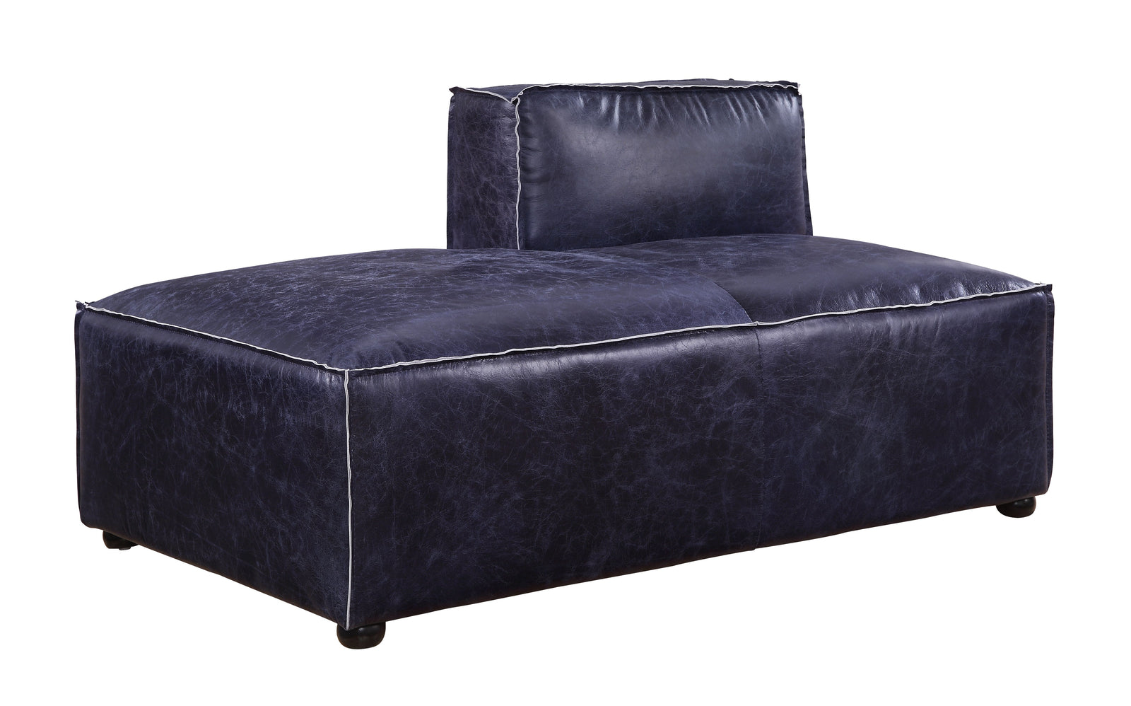 Birdie Modular - Chaise in Vintage Blue Top Grain Leather