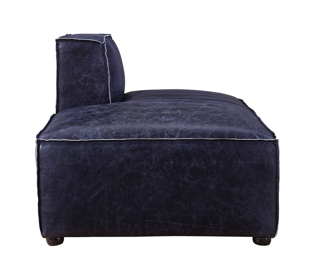 Birdie Modular - Chaise in Vintage Blue Top Grain Leather