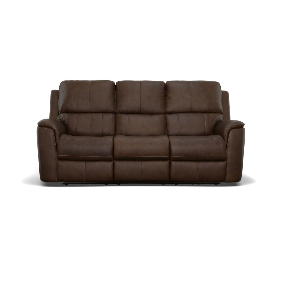 Flexsteel 1041-62PH-94671 Henry  Power Reclining Sofa With Power Headrests & Lumbar  Burnt Umber