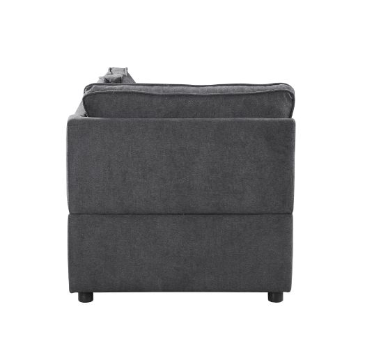 Silvester Modular - Wedge with Pillow in Gray Fabric