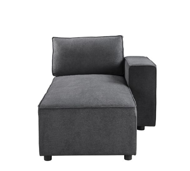Silvester Modular - Chaise with 2 Pillows in Gray Fabric
