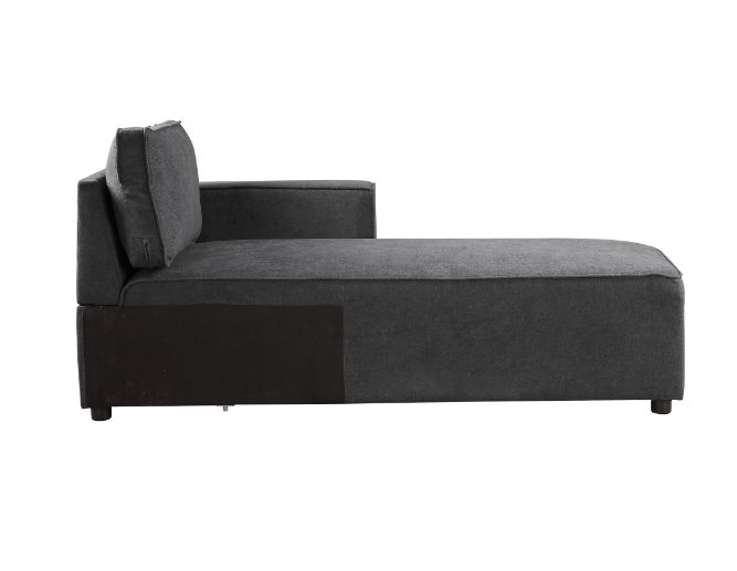 Silvester Modular - Chaise with 2 Pillows in Gray Fabric