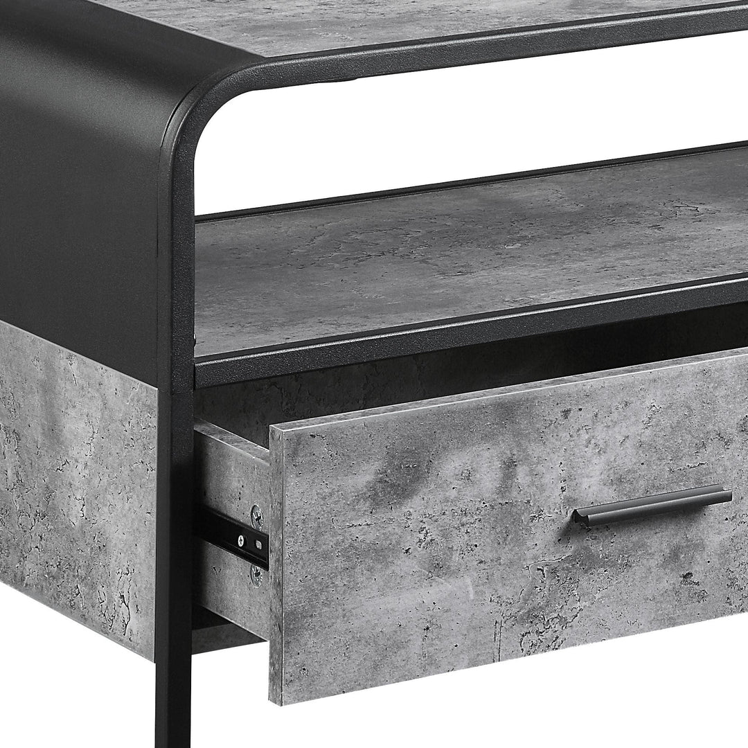 Raziela - TV Stand - Concrete Gray / Black
