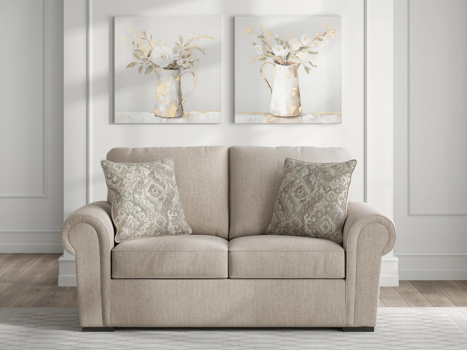 Sararose Loveseat - Beige (2)