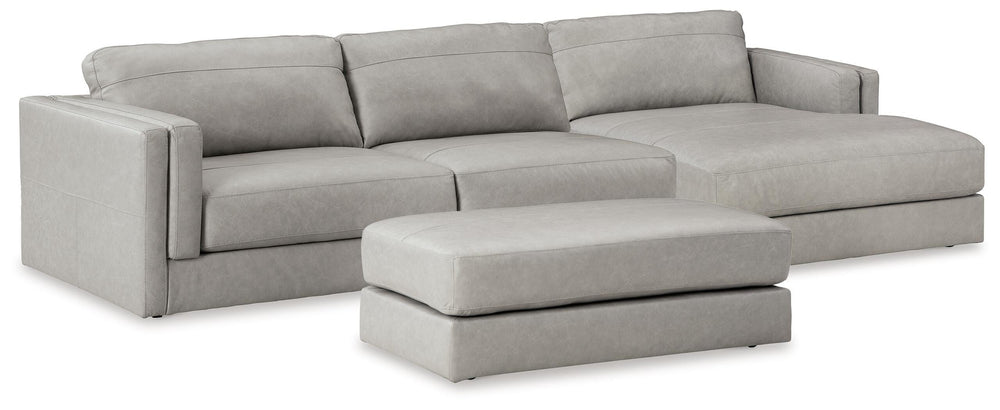 Amiata 2-Piece Sectional with Chaise and Ottoman - Glacier (1)
