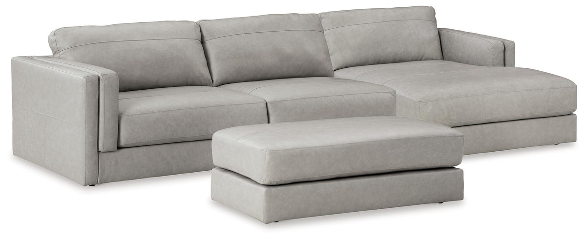 Amiata 2-Piece Sectional with Chaise and Ottoman - Glacier (1)