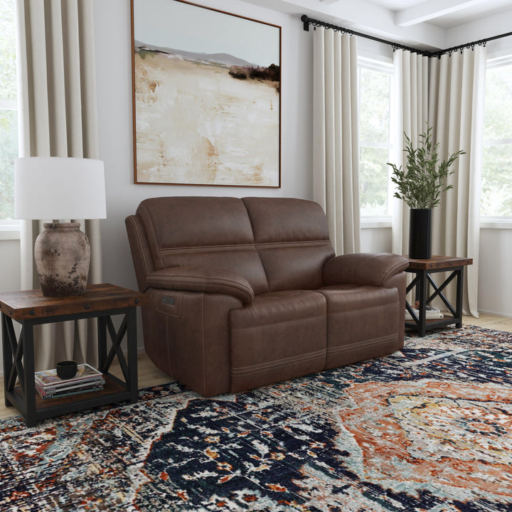 Jackson Power Reclining Loveseat With Power Headrests Dark Brown