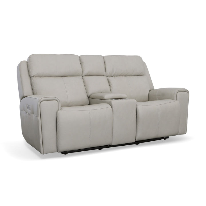 Flexsteel 1601-64PH-03001 Barnett  Power Reclining Loveseat With Console, Power Headrests & Lumbar  Timber