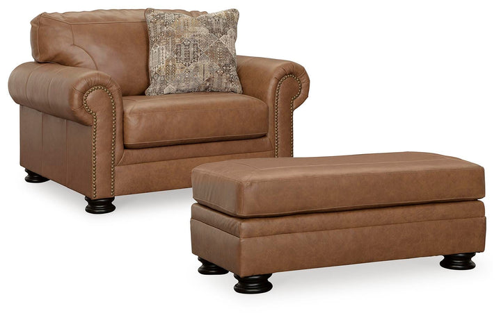 Carianna Oversized Chair and Ottoman - Caramel (2)