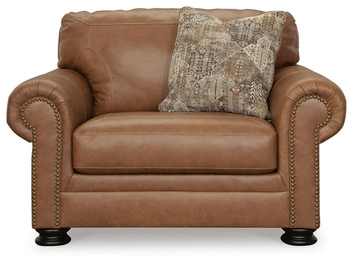 Carianna Oversized Chair and Ottoman - Caramel (6)