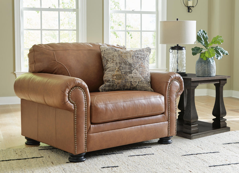 Carianna Oversized Chair and Ottoman - Caramel (11)