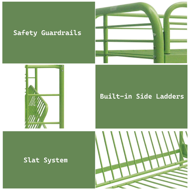 Eclipse - Twin Over Full Futon Bunk Bed - Green