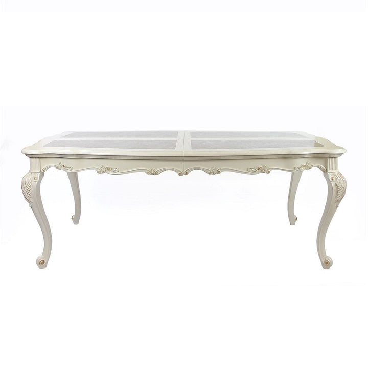Chantelle - Dining Table - Marble Top & Pearl White