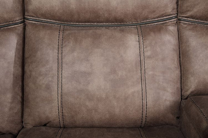 Dollum - Motion Sectional Sofa - Two Tone Chocolate Velvet