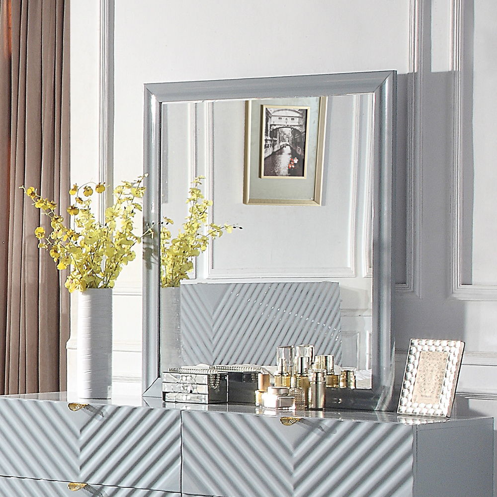 Gaines - Mirror - Gray High Gloss