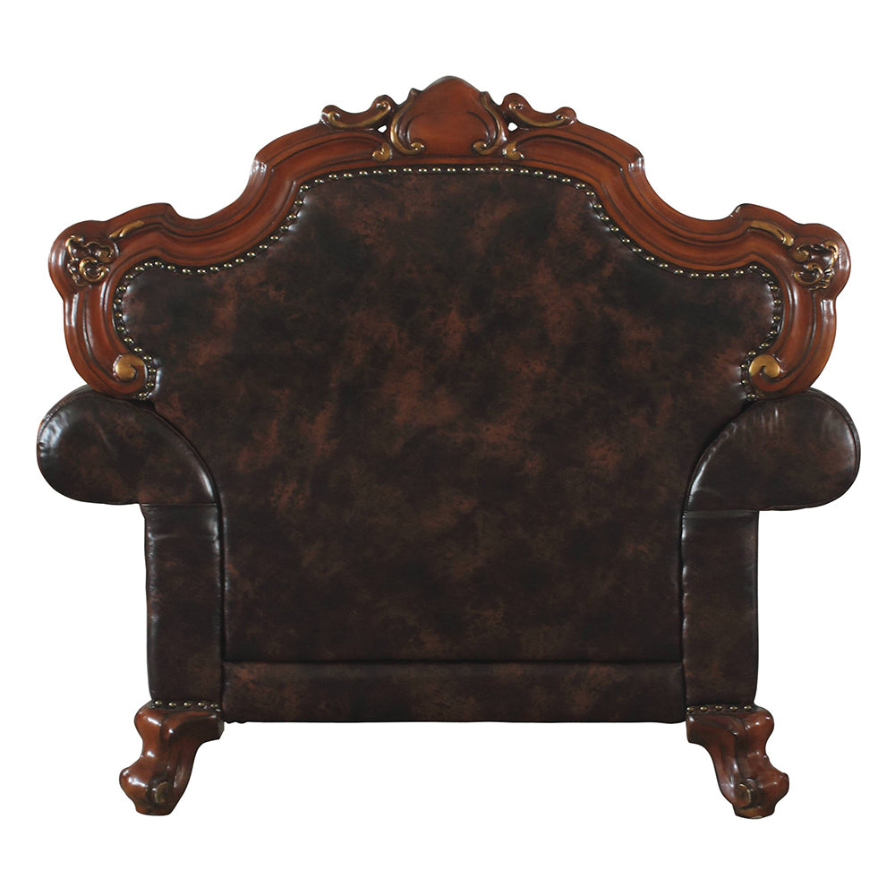 Picardy Chair with Pillow in Leatherette & Honey Oak