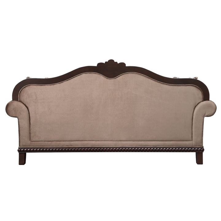 Chateau De Ville Sofa with 5 Pillows (Same LV01588) in Fabric &amp; Espresso