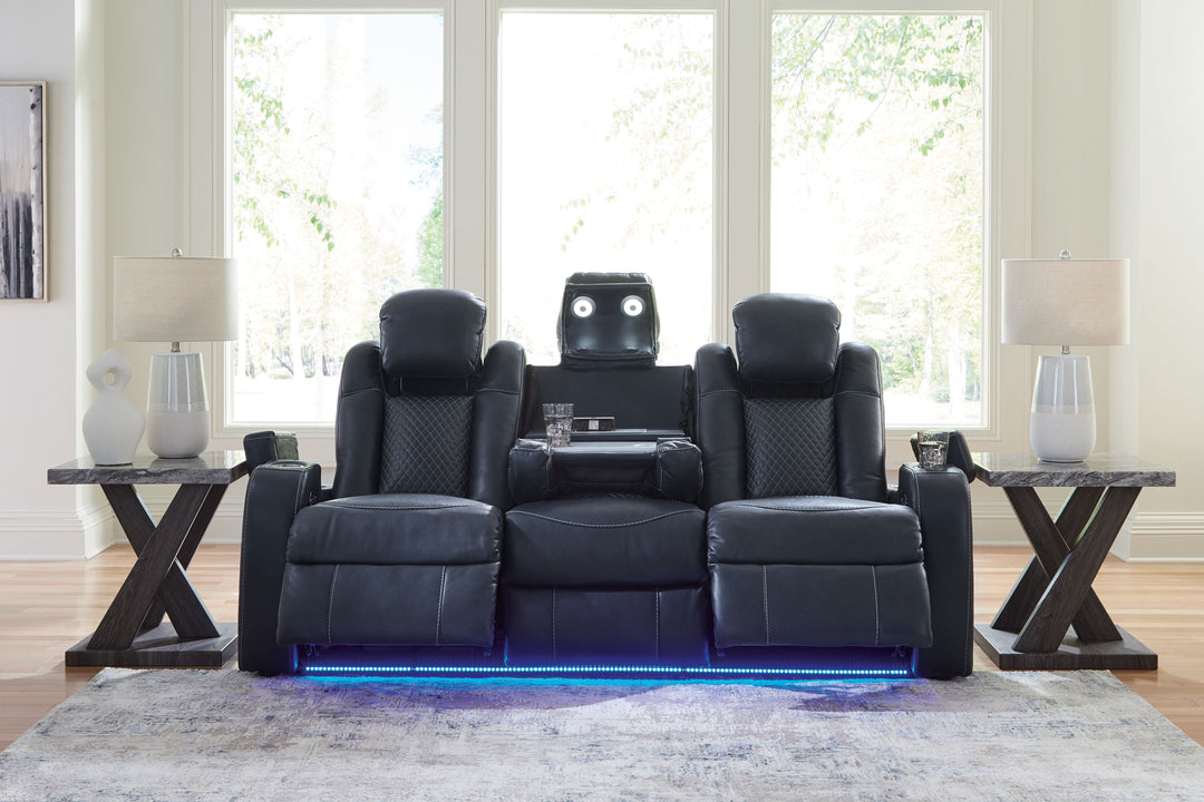 Fyne-Dyme - Power Reclining Sofa With Adj Headrest - Sapphire