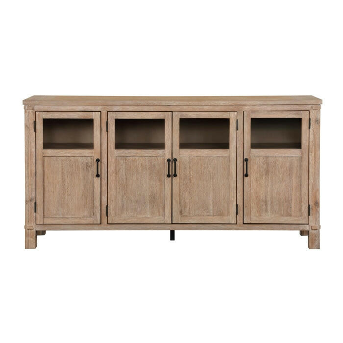 Homelegance Rustic 75" Server with Glass Panel Doors at   Contempo Furniture  Contempo Furniture Rustic 75" Server with Glass Panel Doors Homelegance.