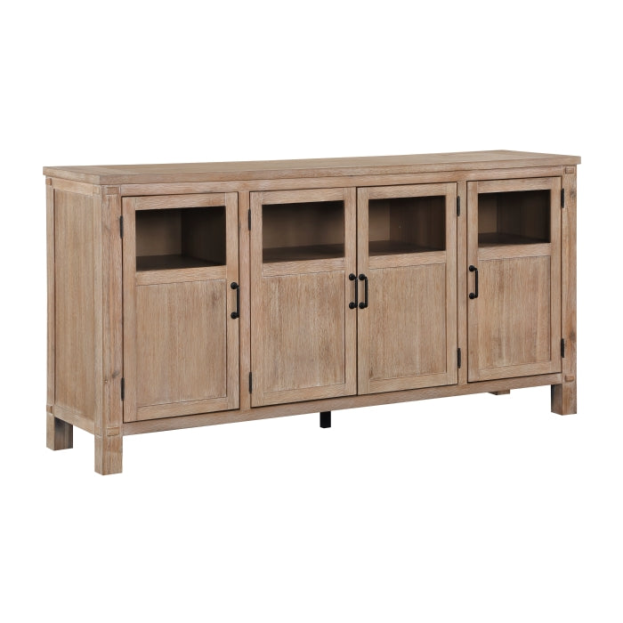 Rustic 75" Server with Glass Panel Doors