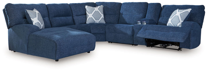 Acklen Place - 6-Piece Power Reclining Sectional With Laf Power Reclining Back Chaise - Navy by Ashley Furniture product image