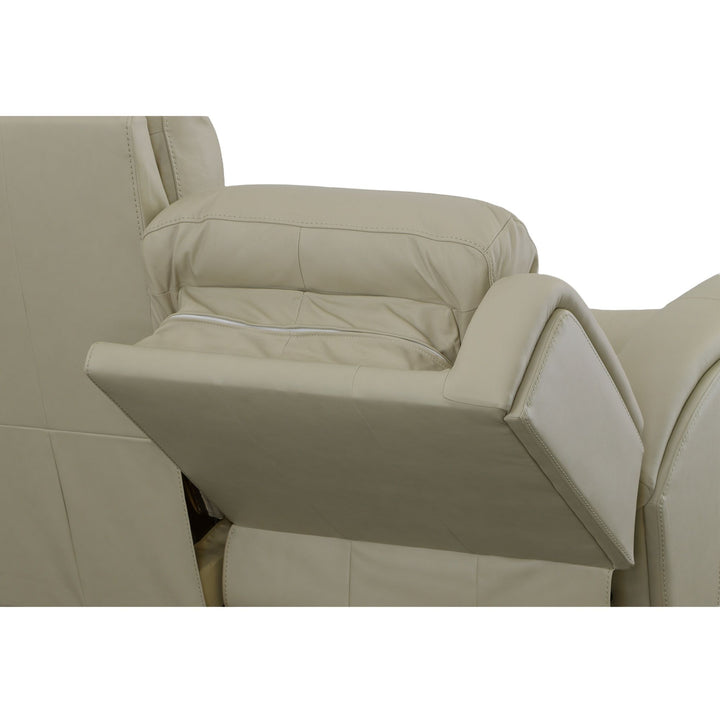 Grant Leather Power Reclining Loveseat with Power Headrests in Ivory