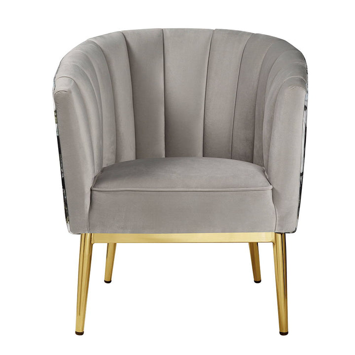 Colla - Accent Chair - Gray Velvet & Gold