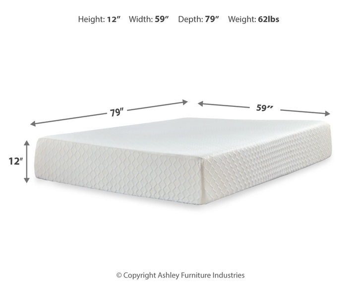 Chime 12 Inch Memory Foam - Queen Mattress - 12-inch - White