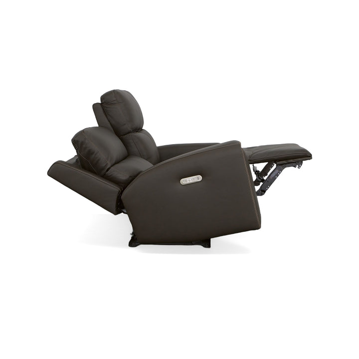 Jarvis Leather Power Reclining Loveseat with Power Headrests in Mica