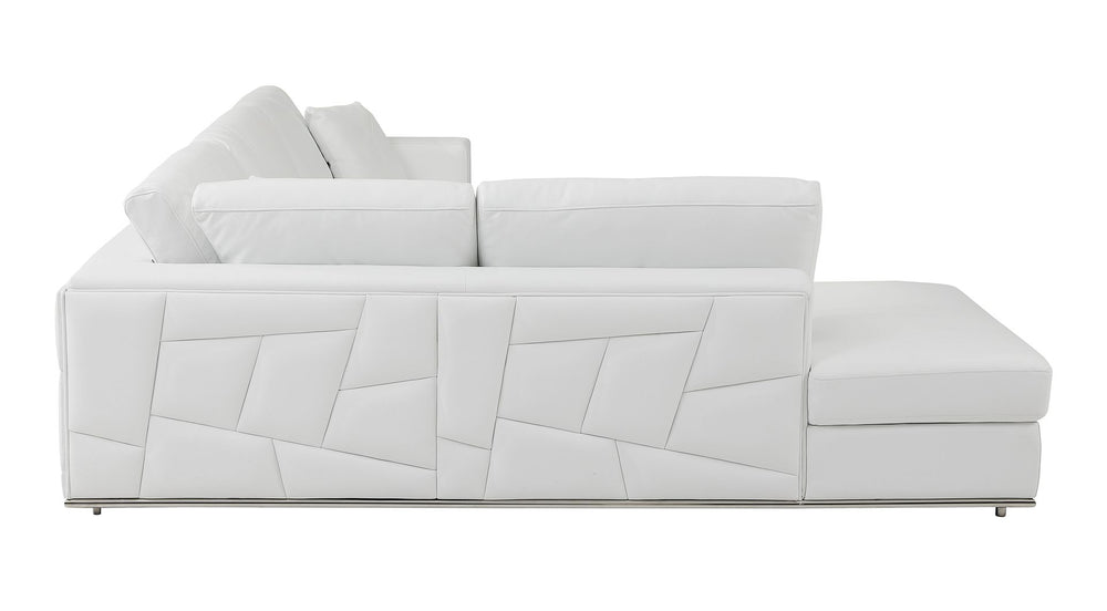 DivanItalia 998 Left Arm Facing Sectional in Top-Grain Italian Leather - White