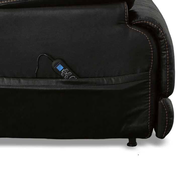 Clive Fabric Power Lift Recliner with Power Headrest &amp; Lumbar in Peppercorn