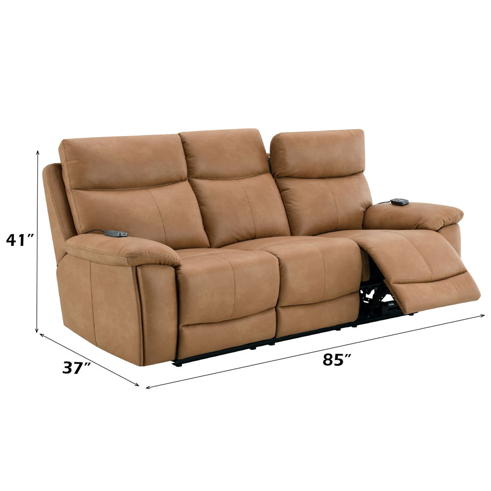 Chavis - Power Motion Sofa With USB & Power Headrest - Brown