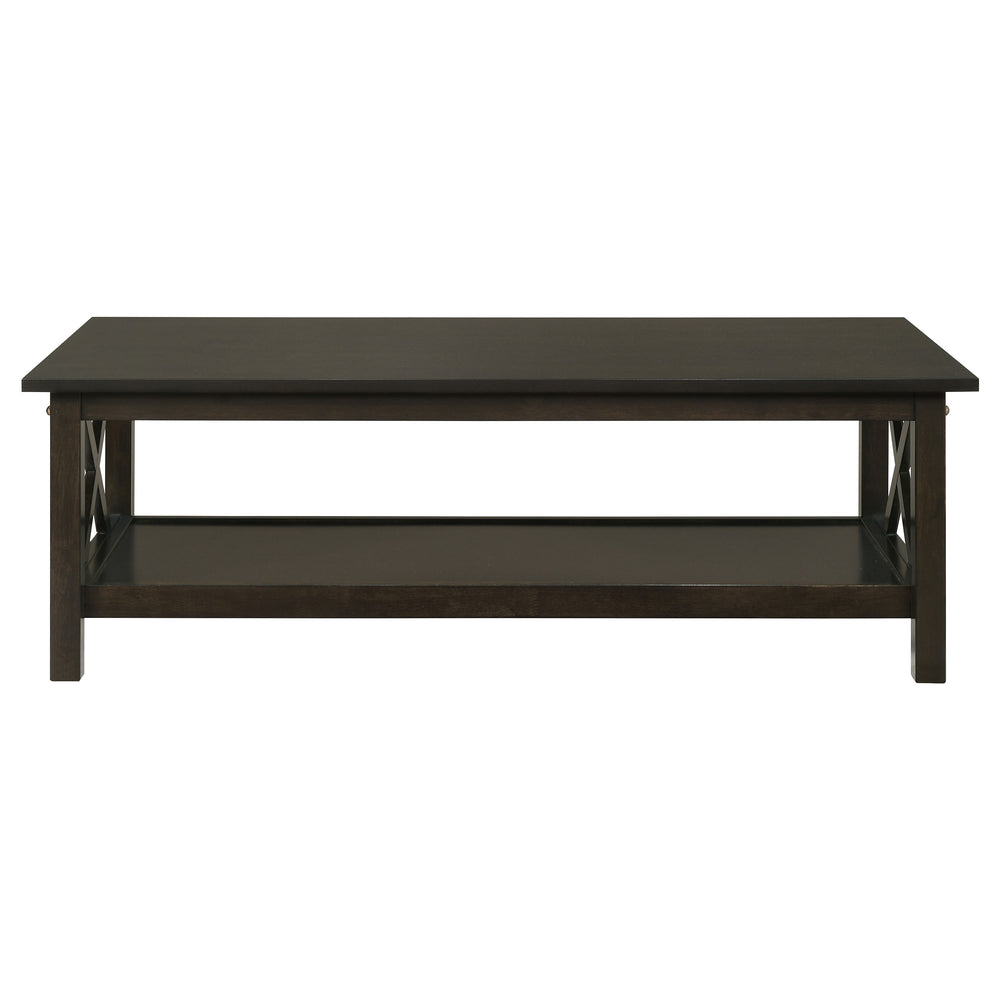 Rachelle - 3 Piece Rectangular Coffee Table Set - Deep Merlot