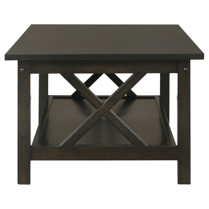 Rachelle - 3 Piece Rectangular Coffee Table Set - Deep Merlot