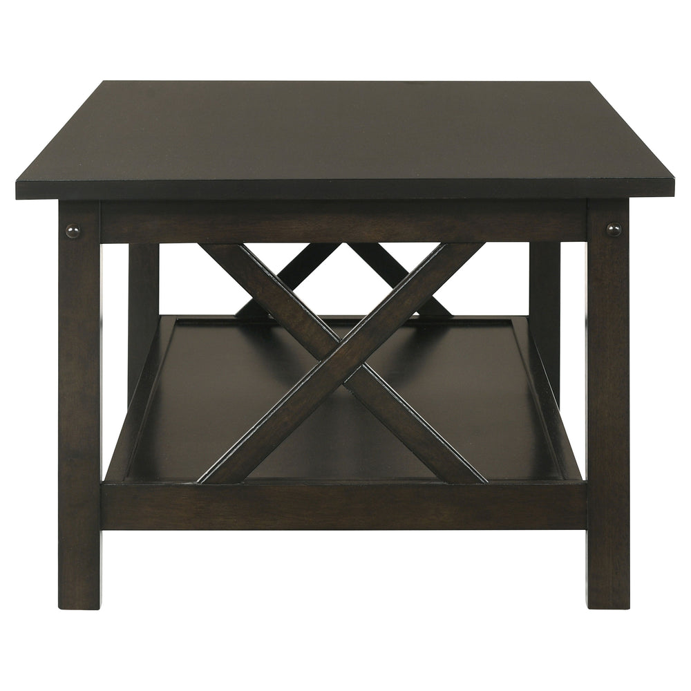 Rachelle - 3 Piece Rectangular Coffee Table Set - Deep Merlot