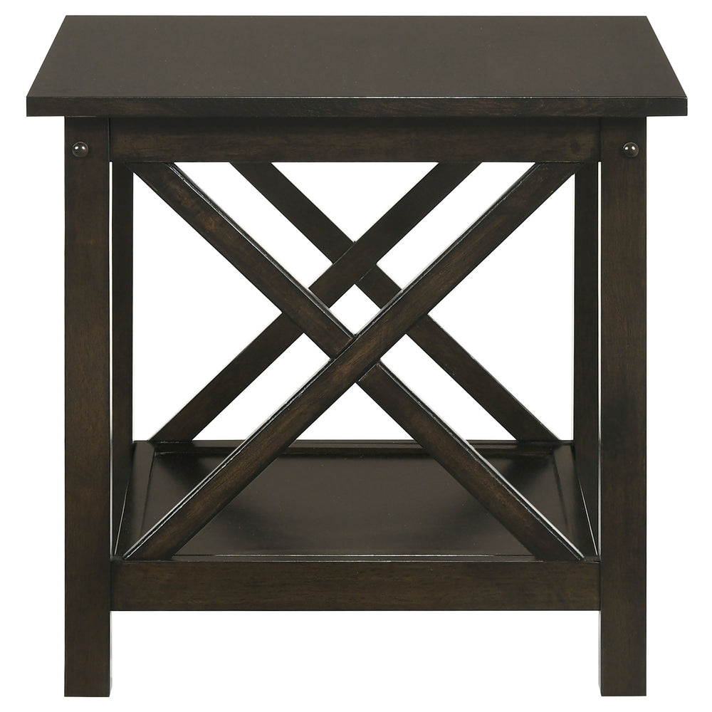 Rachelle - 3 Piece Rectangular Coffee Table Set - Deep Merlot