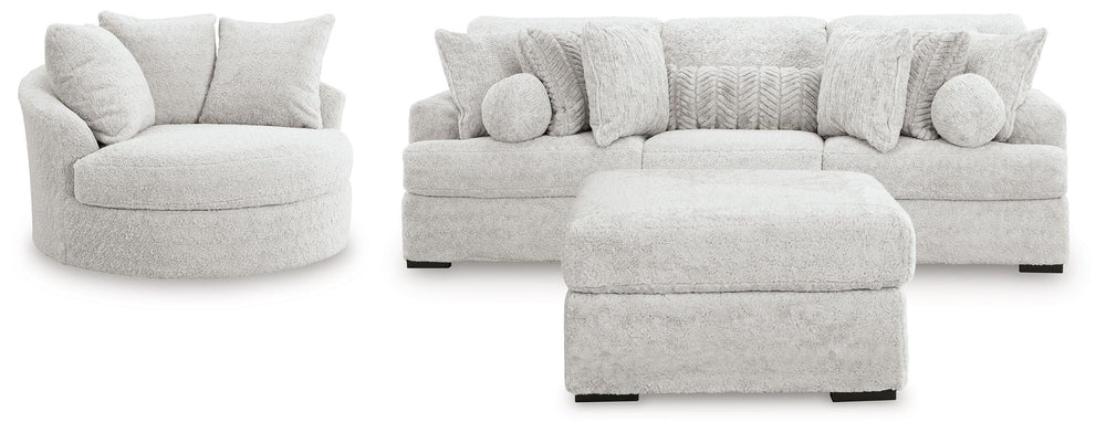 Cuddle Plush 3-Piece Sectional, Chair and Ottoman (1)