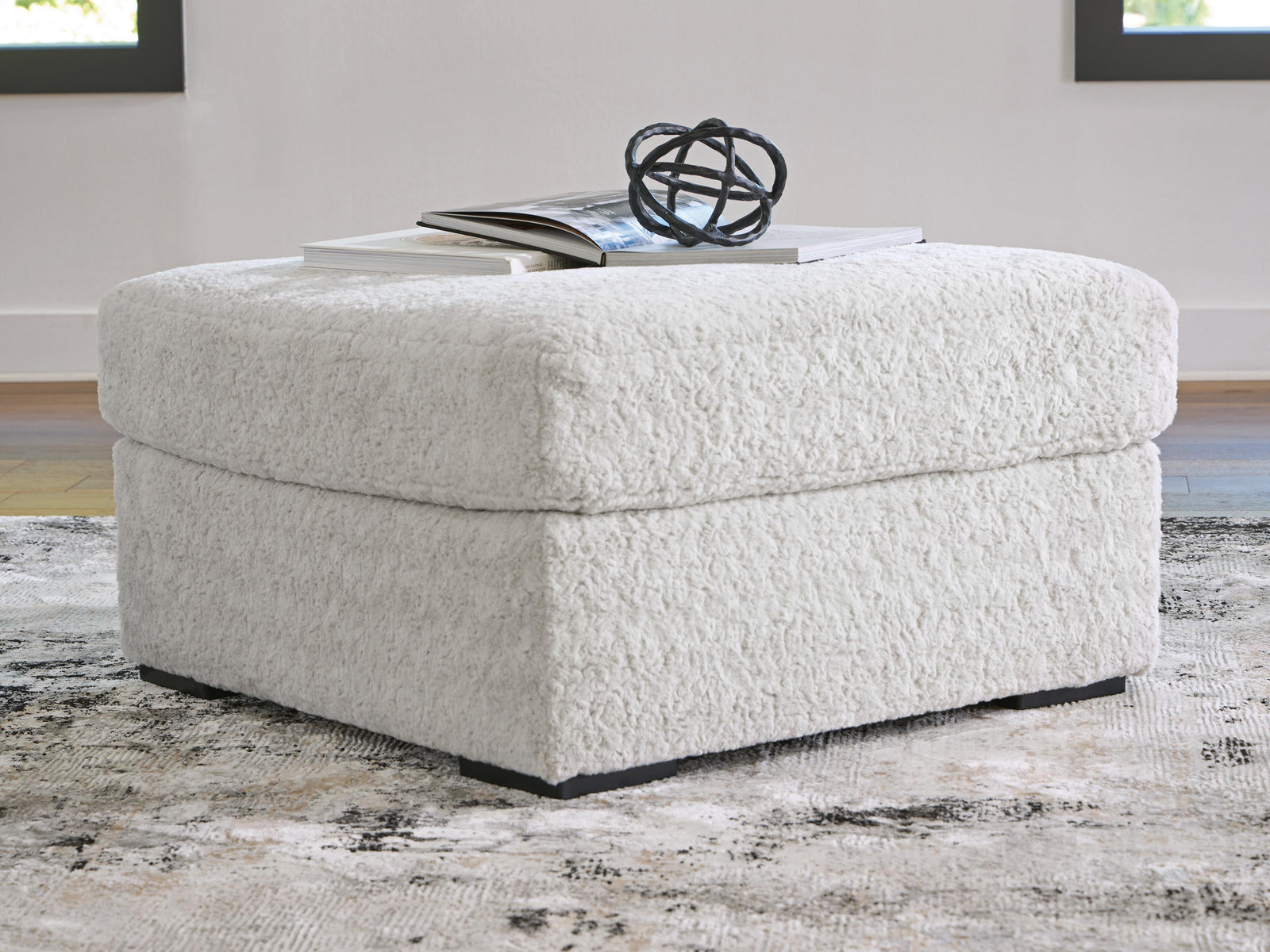 Cuddle Plush Oversized Accent Ottoman - White (2)