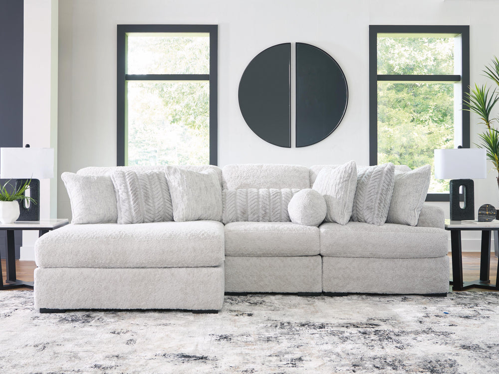 Cuddle Plush 3-Piece Sectional with Chaise - Arctic (2)