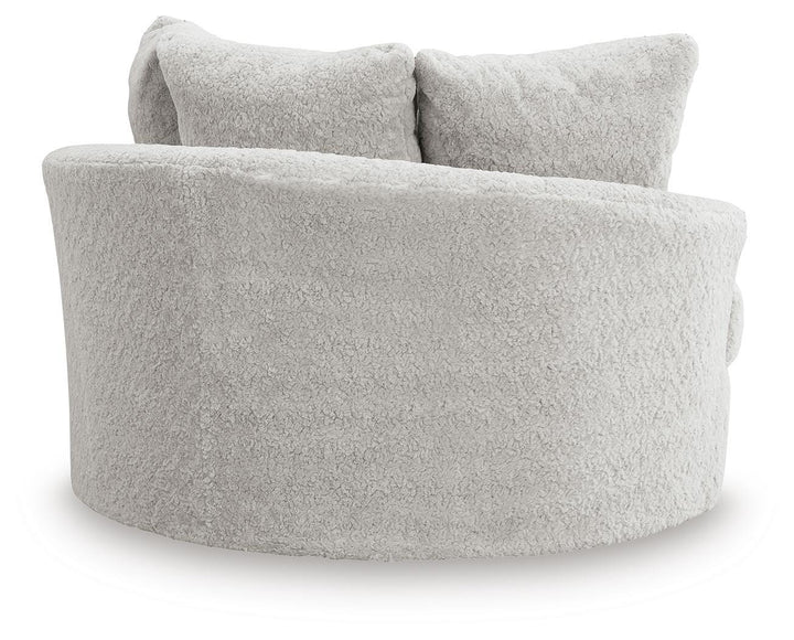 Cuddle Plush Oversized Swivel Accent Chair - White (4)