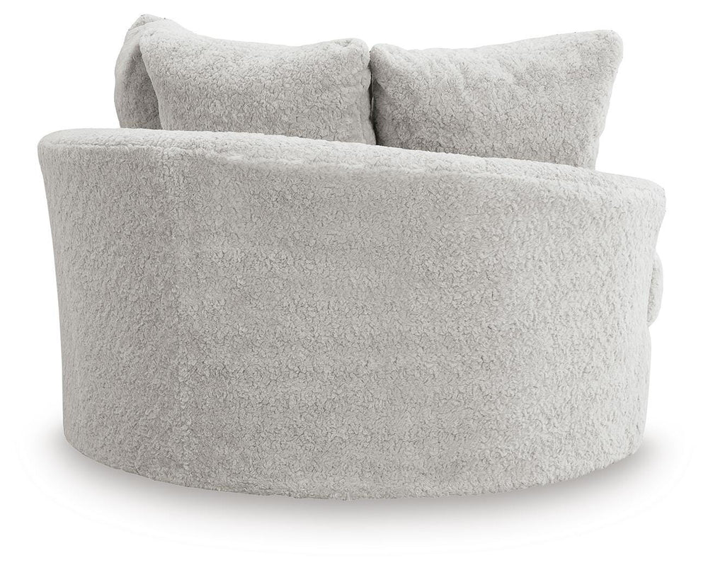 Cuddle Plush Oversized Swivel Accent Chair - White (4)