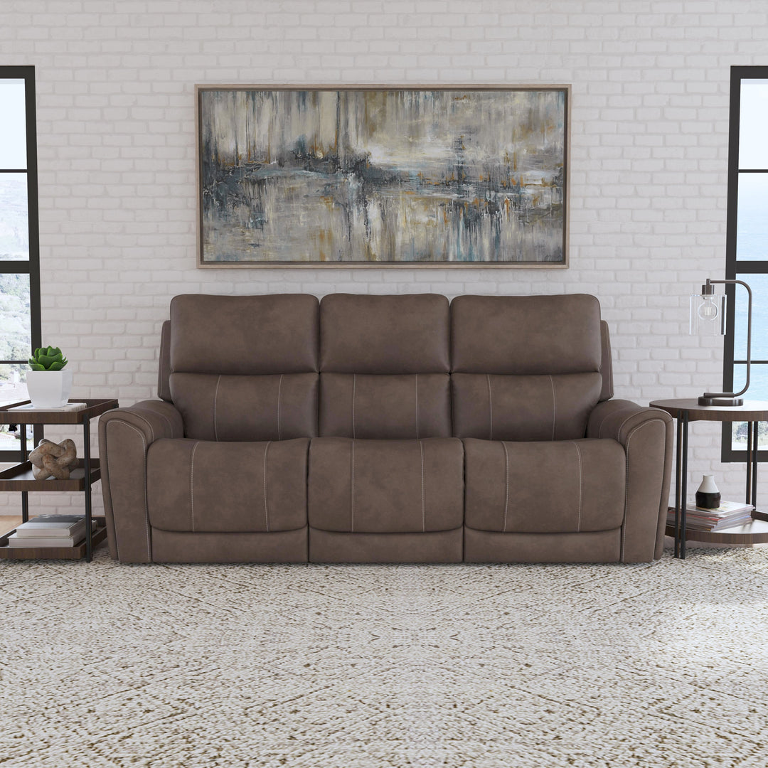Flexsteel 1587-63PH-88672 Carter  Power Reclining Sofa With Console & Power Headrests & Lumbar  Cappuccino